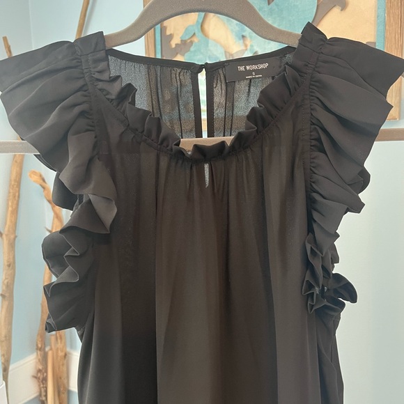 Workshop Republic Clothing Black Ruffled Blouse - Picture 2 of 8